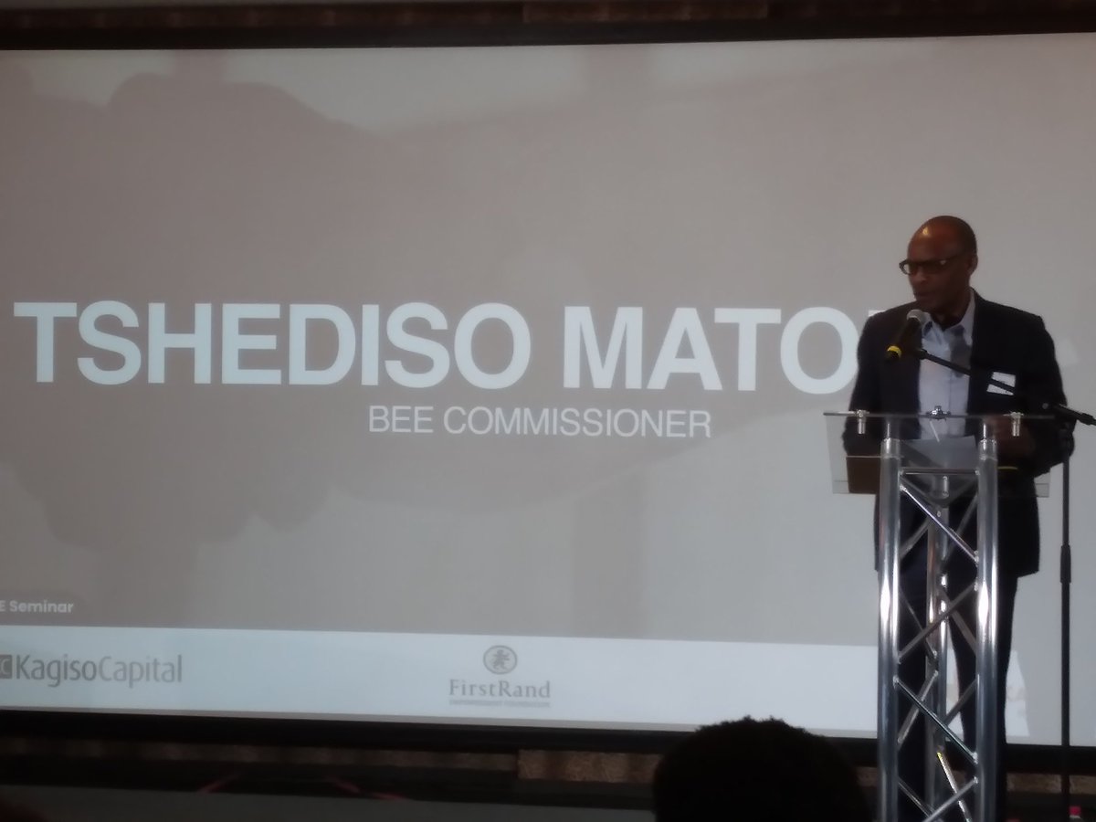 #BBBEESeminar 'B-BBEE Act imposes a reporting obligation upon both the state and its entities & JSE-listed companies, but there is there is a culture of non-reporting which puts a blemish on corporate governance' Tshediso Matona