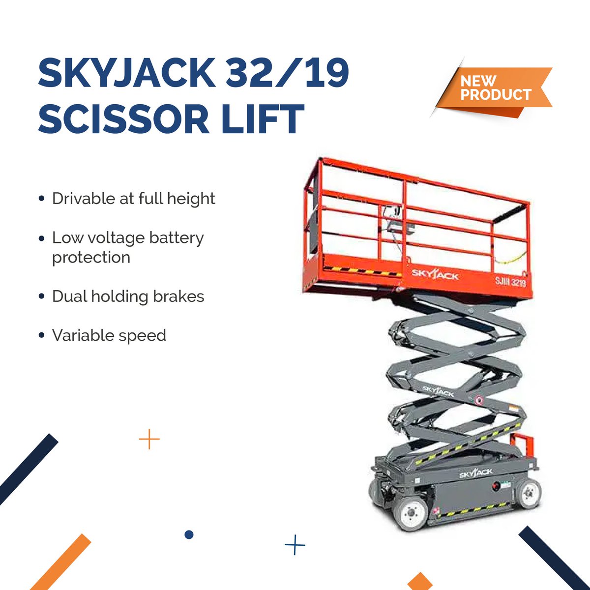 Introducing the brand new Skyjack 32/19 Scissor Lift!

Drivable at full height with variable speed and front two wheel hydraulic drive, this sturdy piece of hire equipment is certain to impress 💪🏻

Get it delivered to your site in under two hours, head to our website to hire!