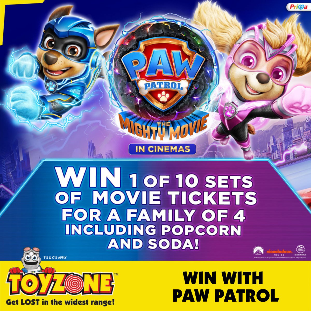 It's Competition Time.

Stand a chance to win 1 of 10 sets of movie tickets 🎟️ for a family of 4, including popcorn 🍿 and a soda 🥤.

All you need to do is follow us on Facebook/ Instagram, share this post to your stories, and tag a friend.

Terms and Conditions apply.