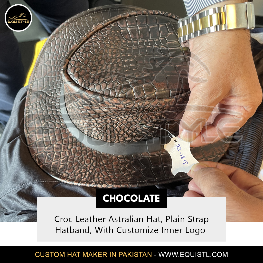 Equistl's tweet photo. Genuine quality all over croc leather Australian hats in brown color in enough to present western culture look. 

MOQ: 20 PCS
Customize Style

Dm: sales@equistl.com
https://t.co/y6ZTLXXJL8

#sunhat #safarihat #outdoorhats #travelhats #hatmaker #madeinpakistan #equistlhats https://t.co/9FyRY3VJE6