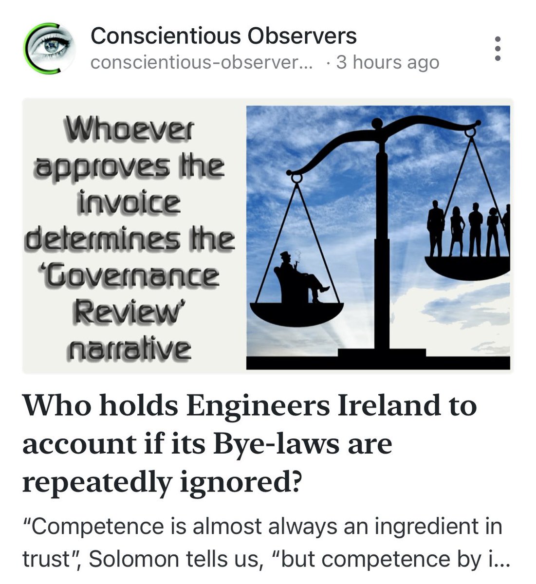 @EngineerIreland It was the gold standard until the cronyism of the pal club over the past decade and the actions of a few in power👇🏼undermined the established integrity of the registered title #CharteredEngineer #EngineersJournal

conscientious-observers.com/2023/05/24/pre…