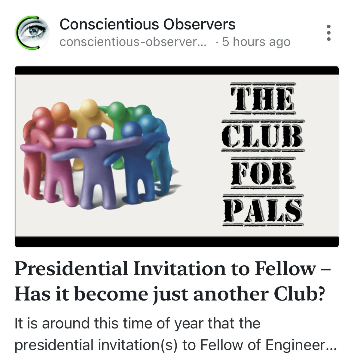 C_Observers's tweet image. It was the gold standard until the cronyism of the pal club over the past decade and the actions of a few in power👇🏼undermined the established integrity of the registered title #CharteredEngineer #EngineersJournal

conscientious-observers.com/2023/05/24/pre…