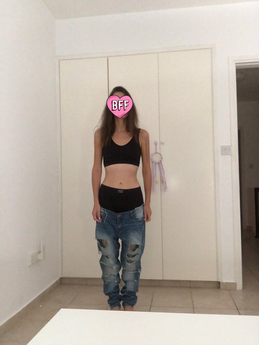 satanicbmi's tweet photo. during my hiatus i was rushing to the store + needed a pair of jeans so i grabbed what i thought was my old bf style jeans. put them on &amp; went “theyre a lil too baggy now” but when i looked in the mirror i realized they werent my old bf style jeans, these were my old skinny jeans https://t.co/pOdcU4zUyx