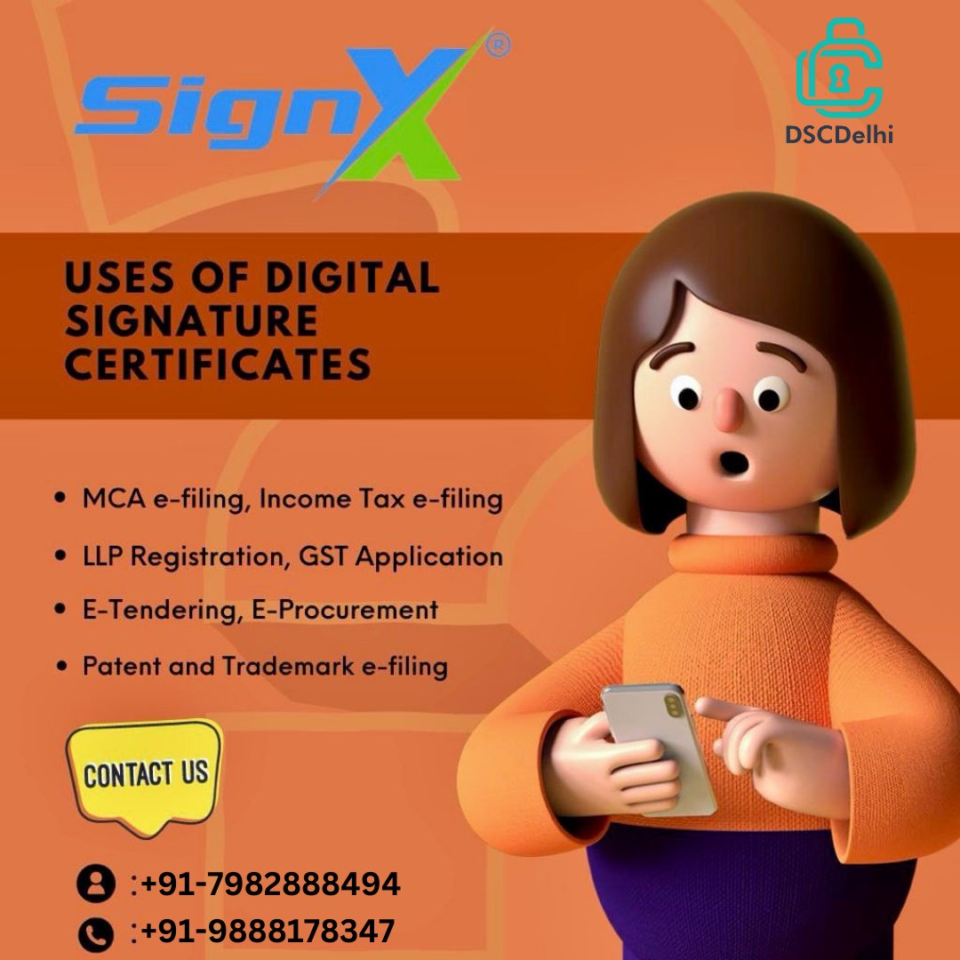 Dsc_provider's tweet image. The world is going digital, and DSC are your trusty companions on this journey. Protect your digital identity and transactions with the power of digital signatures! 🚀
🔥 Same-day Delivery Guaranteed! 🔥
Call Us: 7982888494 | 9888178347
e-dscdelhi.com

 #class3dsc