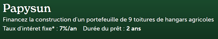 Parrain_Invest's tweet photo. Hop, un réinvestissement sur Enerfip sur le projet PapySun avec un rendement de 7% 
Pré-financement bancaire pour rembourser les investisseurs, projet cohérent, c'est un 🟢de mon côté ! https://t.co/VaxK5ITmmU