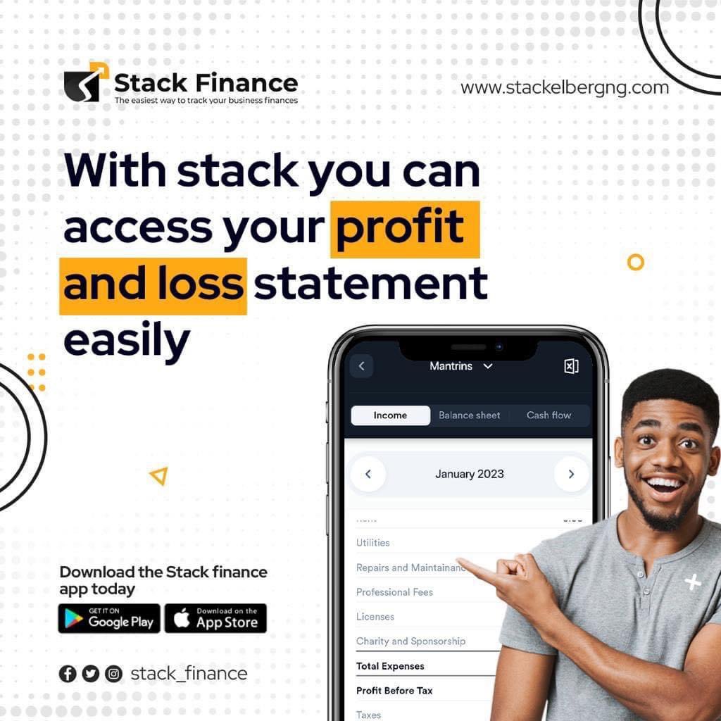 Stackfinanceapp's tweet image. Have you still not downloaded Stack Finance App?

With stack PROFIT and LOSS statement is accessible easily.

Download now to Enjoy!!!

#stackfinance #stackelbergng #finance #app #accounting #management #trending #profitandloss #iPhone15