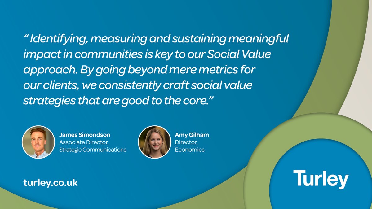 Our #SocialValue offer draws from the breadth of our teams, with Strategic Communications and Economics just two of the services involved. Associate Director, James Simondson and Director, Amy Gilham provide their insight. For more, visit: turley.co.uk/showcase/socia… #GoodToTheCore