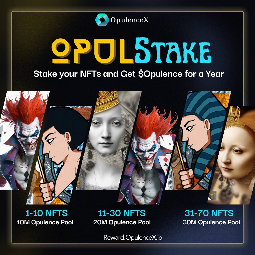 🚀 Calling all NFT Holders! 🚀
If you are proudly holding QueenQuest, Joker, or PawnKing NFTs XRP Faucet is Live
To Claim:
✅ Hold a minimum of 2M Opulence Tokens 
✅ Register your wallet
 Register right away at 👉 reward.opulencex.io 
#NFTs #OpulenceX #XRPL