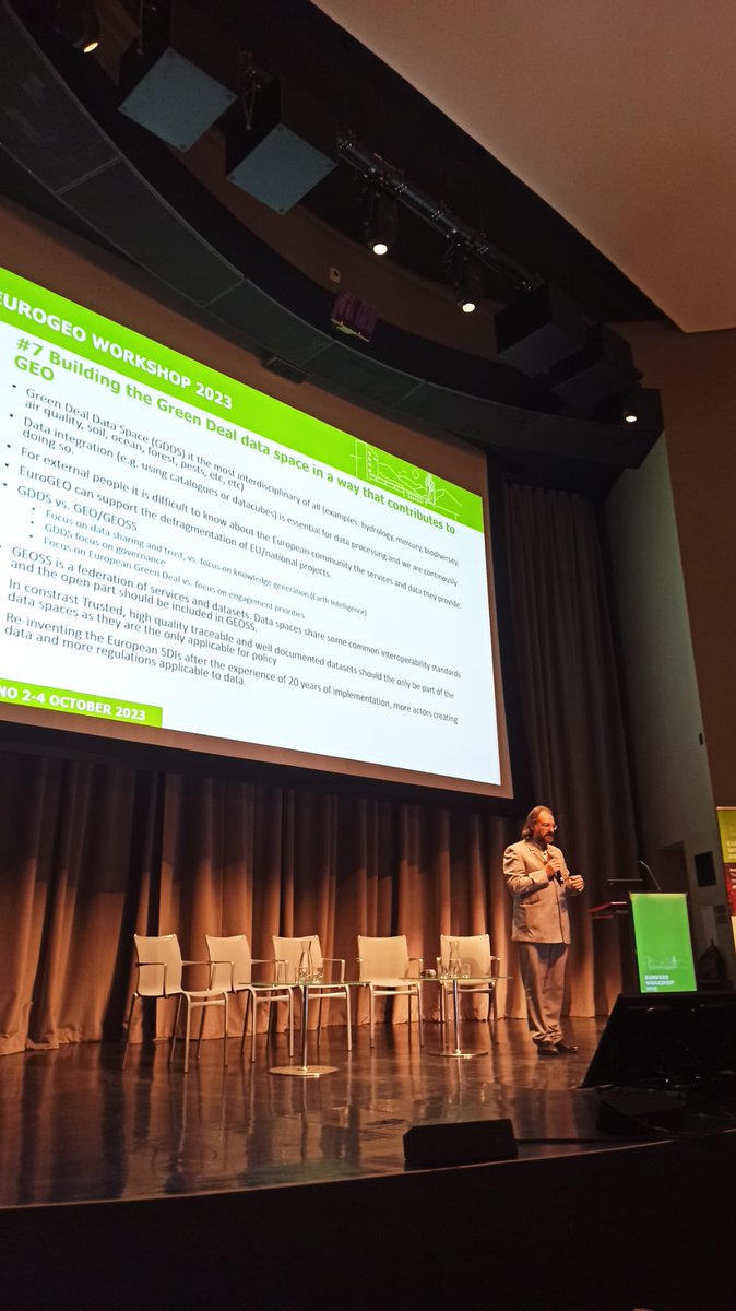 Our coordinator, @joanma747, summarising in a slide the conclusions drawn from the session on Green Deal #DataSpace at the EuroGEO Workshop in Bolzano #EGW2023 🌍 If you missed something and/or want to keep up to date, subscribe to our newsletter: ad4gd.eu/newsletter/ 📰