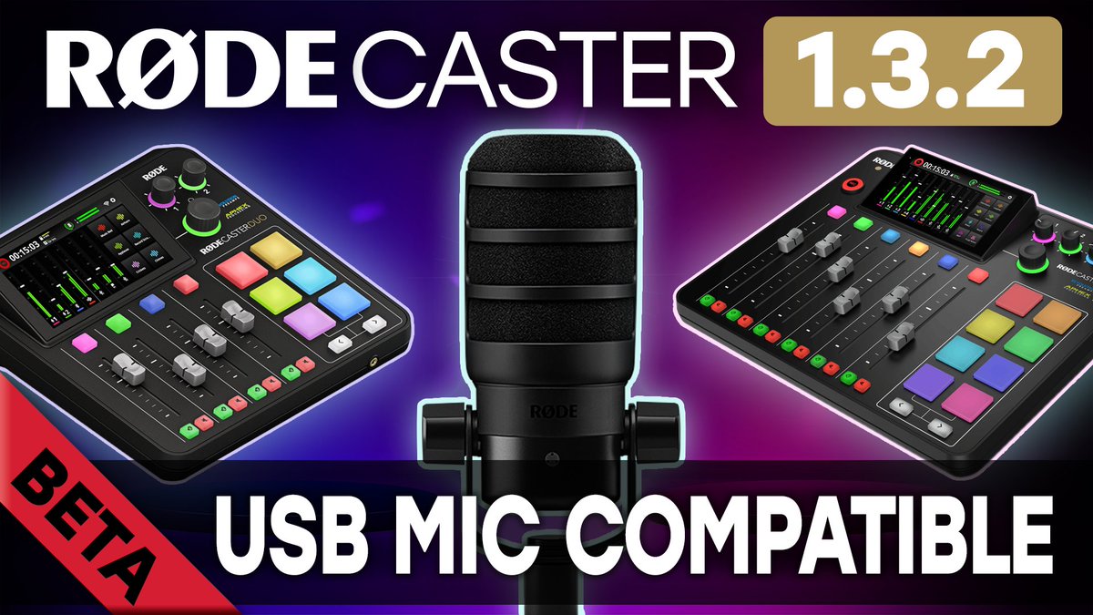 TakeOneTech_'s tweet photo. @Rodemics just released Beta 1.3.2 for Rodecaster Pro 2 and Rodecaster Duo, with 4 new features most notably, USB Mic compatibility! Check out my run through of the new features here:
https://t.co/QJU9eCUMBF
#rodecasterpro2 #Rodecasterduo #rodecaster #contentcreation #podcasting