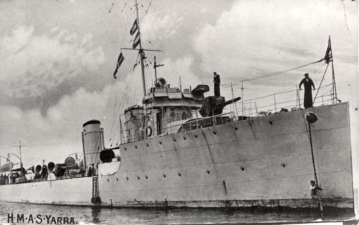 Australian_Navy's tweet photo. The first units of the fleet, HMA Ships Yarra and Parramatta, reached Australian waters in 1910 and the following year, His Majesty King George V granted the title of ‘Royal Australian Navy’ to the Commonwealth Naval Forces. https://t.co/O28oLbX4UF