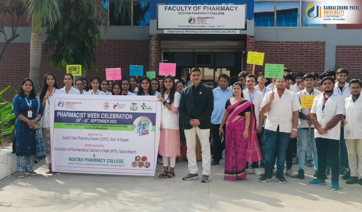 spuvsn's tweet image. 🌟 Nootan Pharmacy College, Sankalchand Patel University, in collaboration with @APTI_India, celebrated #WorldPharmacistsDay 2023 with a bang! 💊🌍

#AngdaanMahadaan #PharmacyForHealthcare #spuevents