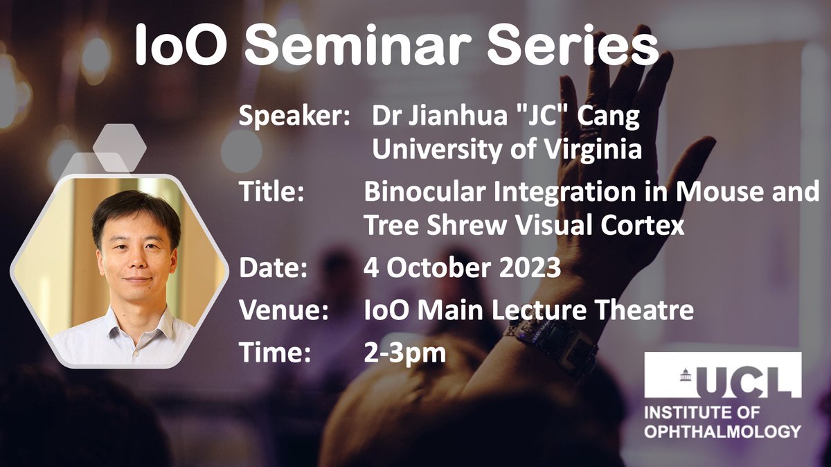 Institute of Ophthalmology Seminar Series To book: ucl.ac.uk/ioo/events/202…