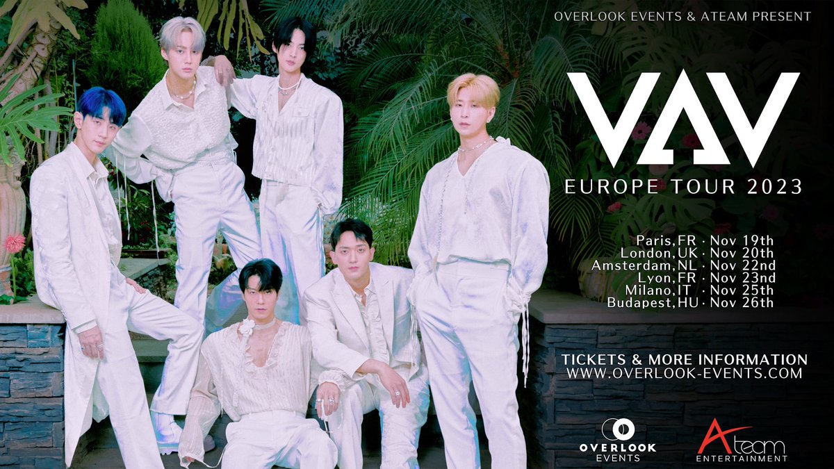 🎤: I #VAV approderanno in ITALIA per il “VAV'S EUROPE TOUR 2023”. 🇮🇹 Si esibiranno il 25 novembre 2023 ai Magazzini Generali a Milano. Info ticket 👉🏻 shop.ticketmaster.it/biglietti/acqu… #VAV #브이에이브이 #Europe #유럽 #유럽투어 #EuropeTour #Italy