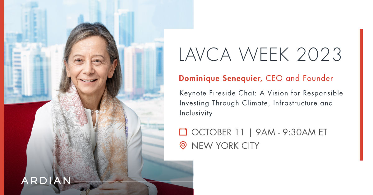 📅 Save the date! On October 11, our CEO and Founder #DominiqueSenequier will participate to the #LAVCAWeek2023 in New York.

Join the event to learn more about Dominique Senequier’s vision of #ResponsibleInvestment → lavcaweek.org

@lavca_org