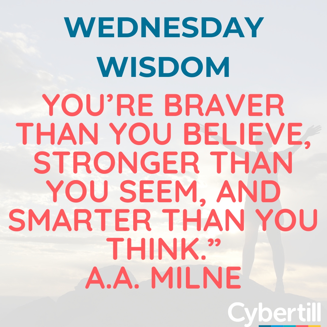 cybertill's tweet photo. WEDNESDAY WISDOM 

"You’re braver than you believe, stronger than you seem, and smarter than you think." -A.A. Milne

Book your free demo today, email us at enquiries@cybertill.co.uk https://t.co/TQQ59M77sw