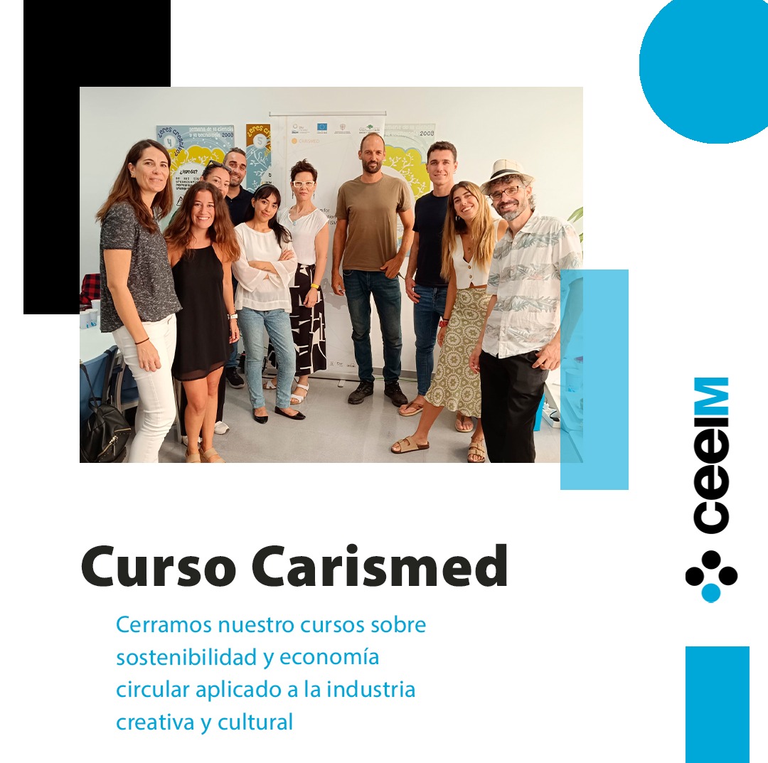 CeeiMurcia's tweet photo. ⚫🔵 Ayer concluimos el programa sobre sostenibilidad e innovación dentro del proyecto @Carismed2022, con un taller en el que participantes de industrias culturales y creativas extrajeron propuestas de prácticas sostenibles aplicadas a su sector. 

¡Gracias por participar! 😊 https://t.co/6tlJPdoKQH