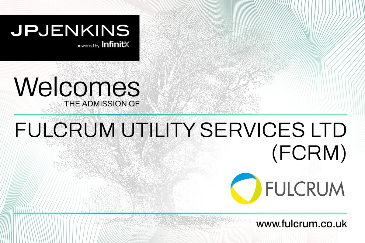 JP Jenkins is pleased to announce that shares of Fulcrum Group have been admitted onto its securities matching platform.

Fulcrum is a multi-utility infrastructure and services provider, previously listed on AIM.