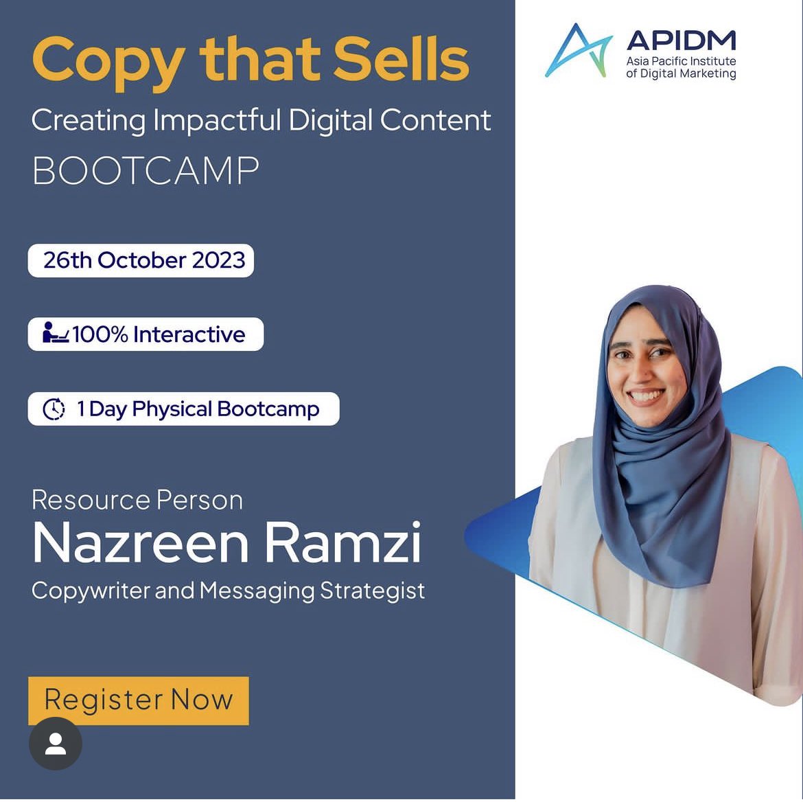 Nazreen_ramzi's tweet photo. So I’m doing a thing with @apidmglobal. Join me for a deep dive into the art of persuasive copywriting where I’ll share my process, strategies, and more to crafting word that captivate, engage, and drive results! https://t.co/K5wM7aR4RQ