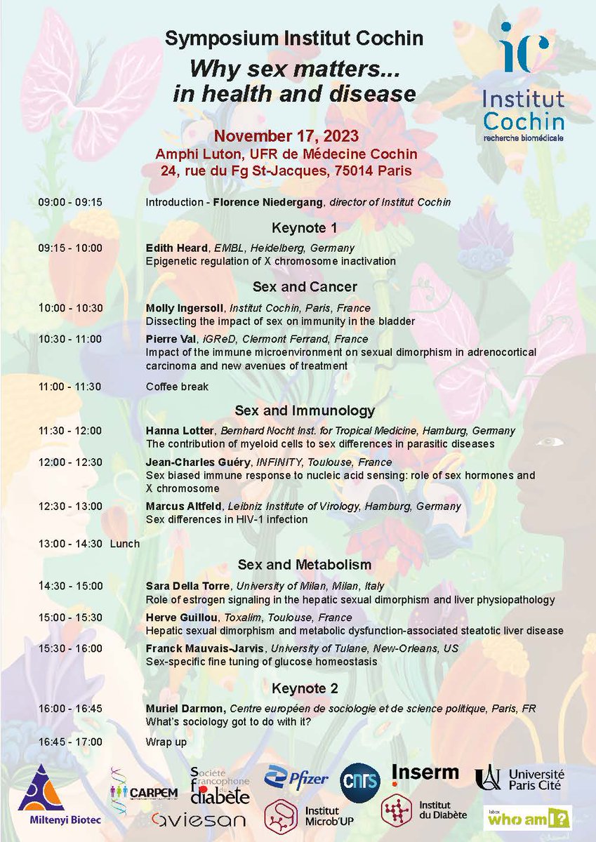 Institut Cochin (@institutcochin) on Twitter photo Reminder: the symposium <a href="/InstitutCochin/">Institut Cochin</a>
"Why sex matters…in health and disease” will deal with the impact of sex as a biological variable on various aspects of pathophysiology. date: 17/11/23 institutcochin.fr/en/animation/s……
<a href="/InsermIDF/">Inserm Île-de-France</a>
<a href="/CNRS_Villejuif/">CNRS Île-de-France Villejuif</a>
<a href="/univ_paris_cite/">Université Paris Cité</a> <a href="/UP_Medecine/">Université Paris Cité Médecine</a> Reminder: the symposium <a href="/InstitutCochin/">Institut Cochin</a>
"Why sex matters…in health and disease” will deal with the impact of sex as a biological variable on various aspects of pathophysiology. date: 17/11/23 institutcochin.fr/en/animation/s……
<a href="/InsermIDF/">Inserm Île-de-France</a>
<a href="/CNRS_Villejuif/">CNRS Île-de-France Villejuif</a>
<a href="/univ_paris_cite/">Université Paris Cité</a> <a href="/UP_Medecine/">Université Paris Cité Médecine</a>