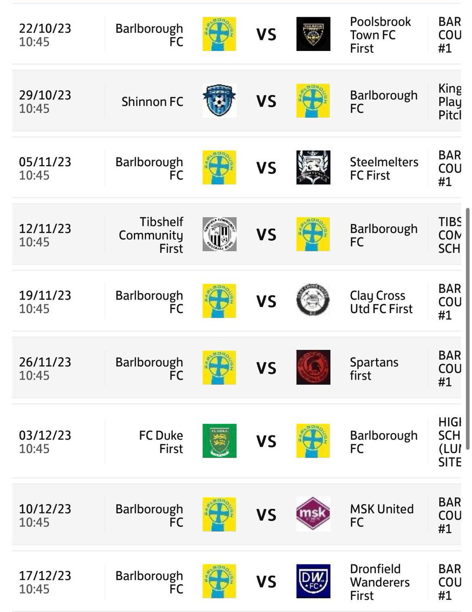 🟡🔵 FIXTURES ANNOUNCEMENT 🟡🔵

Our November / December fixtures ⚽️