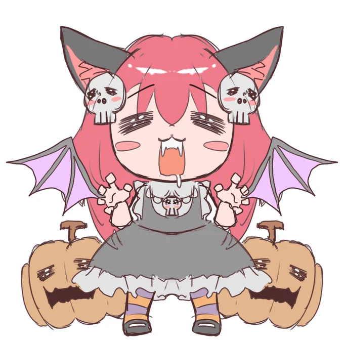 「お菓子くれなきゃナカーマにするぞ!」 髪型髪色を変えられるハロウィンイラストのご依頼を来週くらいから考えてます。 800円くらい! 男の子バージョンも作りたい。