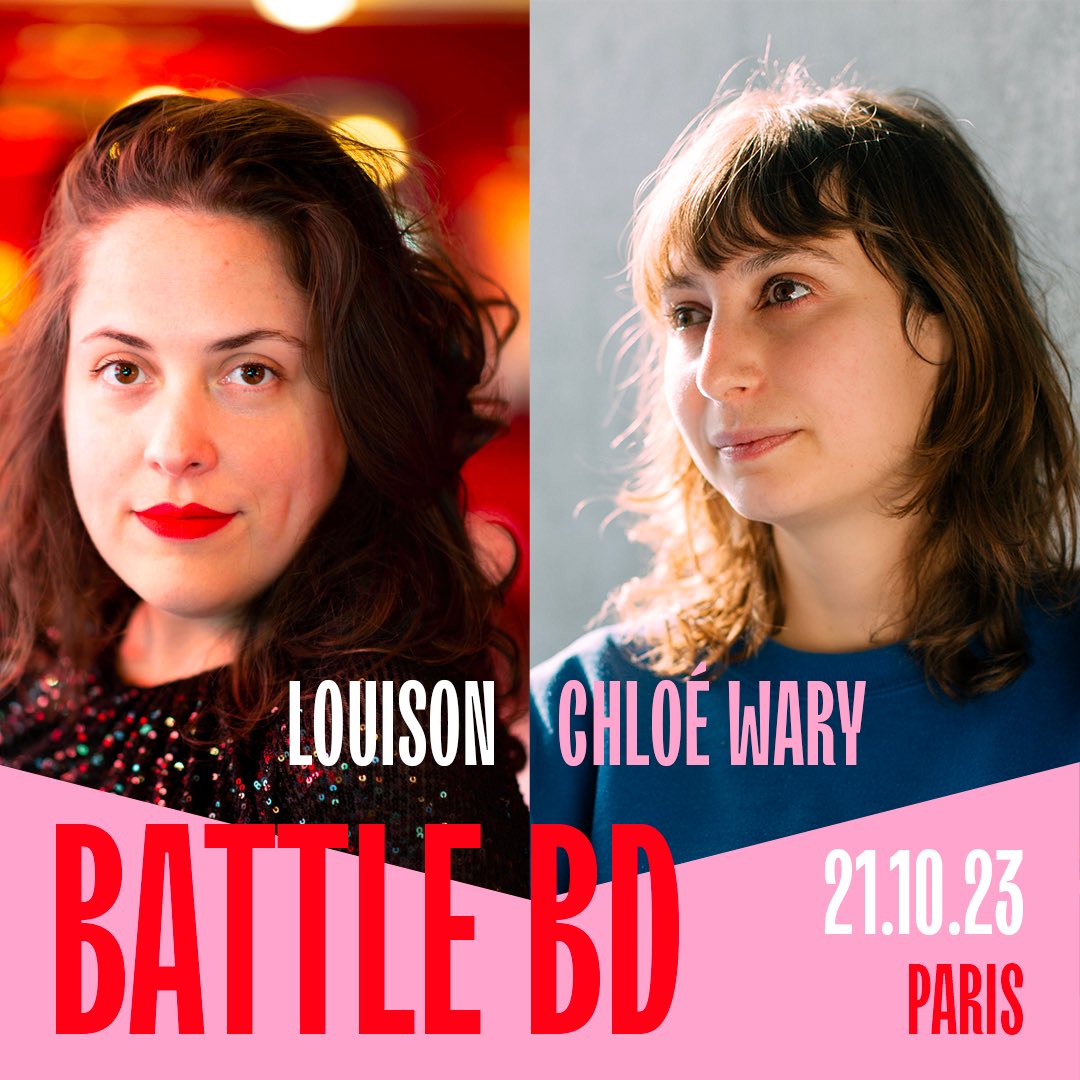 Rendez-vous le 21 octobre à la <a href="/gaitelyrique/">La Gaîté Lyrique</a> dans le cadre du festival <a href="/etmaintenant_/">et maintenant ?</a> pour une BATTLE BD entre les autrices <a href="/Louison_A/">Louison</a> et Chloé Wary à 18h ! 

#pop #culture #battlebd #bd