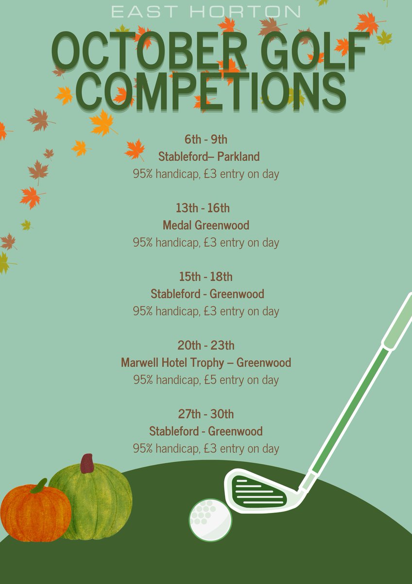 Looking to put your golf skills to the test?⛳️

Join in on our October Golf competitions and take a shot with your competitive side!

#golfcompetiton #golfcomp #golfswing #golfcourse #hampshiregolf #golfer #golflife #pga #pgaprofessional