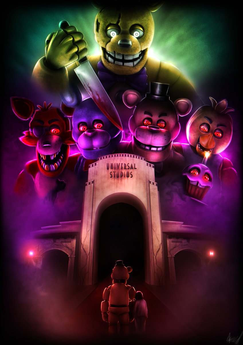 This is NOT Official by any means but I wanted to imagine what a Halloween Horror Nights #FNAF Promo would look like and so I made one just for fun! Was quite challenging to color but I'm quite pleased with it.