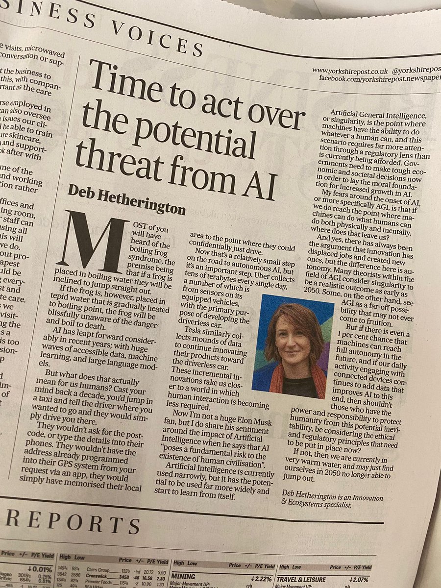 DebHetherington (@debdoesdigital) on Twitter photo I'm often referred to as a doomsdayer when it comes to AI, but I'm simply trying to add to a narrative encouraging governments to take #ArtificalIntelligence more seriously.
#AI #Innovation #AGI #ACI <a href="/yorkshirepost/">The Yorkshire Post</a>
yorkshirepost.co.uk/business/why-e… I'm often referred to as a doomsdayer when it comes to AI, but I'm simply trying to add to a narrative encouraging governments to take #ArtificalIntelligence more seriously.
#AI #Innovation #AGI #ACI <a href="/yorkshirepost/">The Yorkshire Post</a>
yorkshirepost.co.uk/business/why-e…