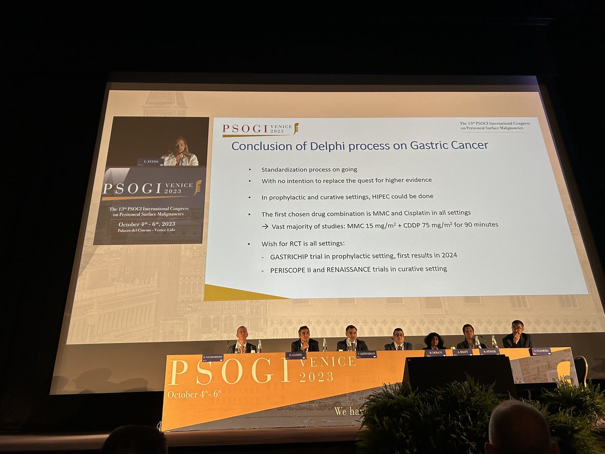 Summary of the nourishing start of the @PSOGI_EC 2023 Venezia conference : “Consensus on #hipec regimens for different PSM” great common effort @RENAPE_Network @MartinHbner3 @glehenolivier @KurtSpeeten @writeslkpushkin @ClaEveno @APeritoneum @VahanKepenekian @oliviawriting