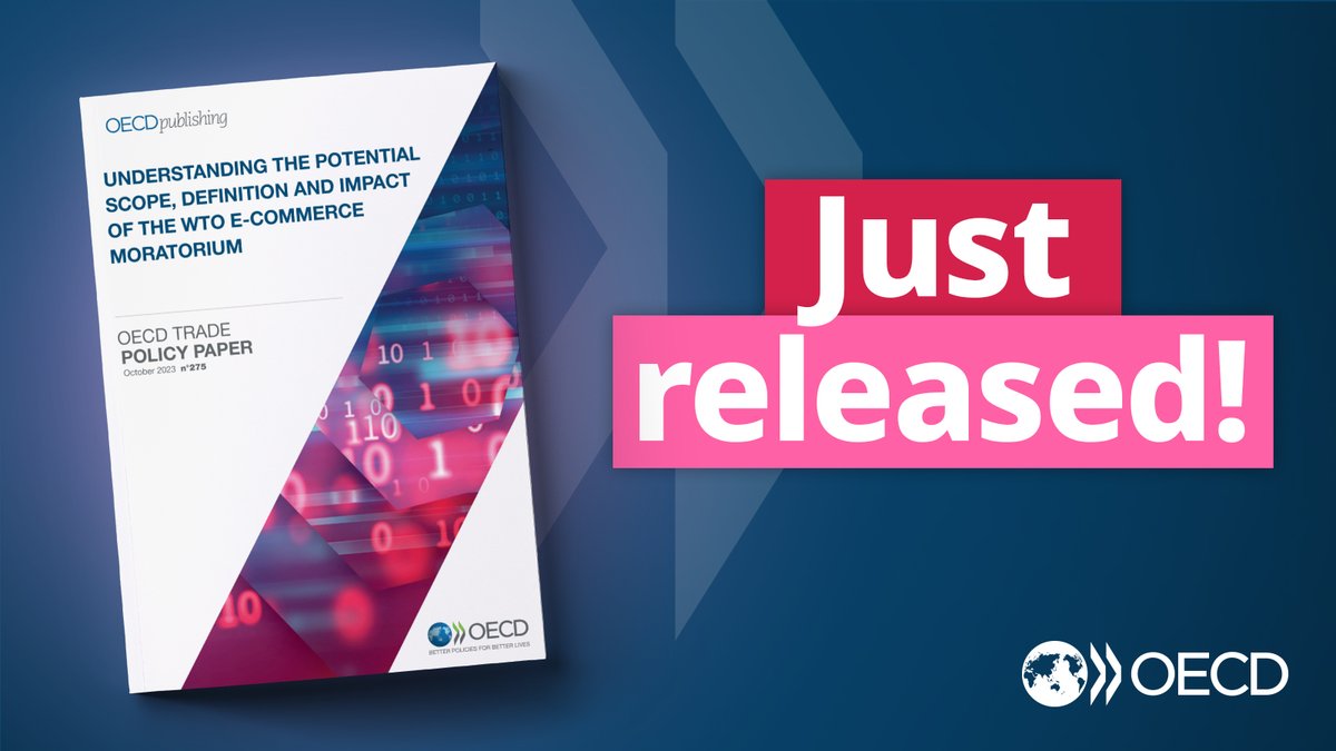 JUST RELEASED! The @WTO e-commerce Moratorium will be discussed at MC13 and evidence explored in this new OECD paper provides a strong case for the Moratorium to be renewed. More here 👉 oe.cd/il/5dP #OECDTradeWeek