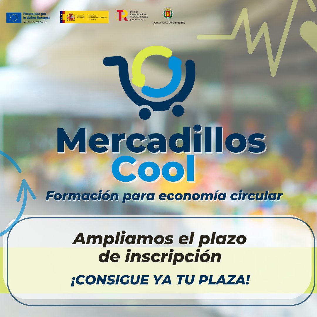 Ampliado el plazo de inscripción para el curso "Mercadillos Cool" 🌱📈

🟢 Iniciativa del <a href="/AyuntamientoVLL/">Ayto. de Valladolid</a> para formar a trabajadores y empresarios del sector del mercado no sedentario de Valladolid en materia de economía circular.

ℹ️ Más información: bit.ly/46xw0Be