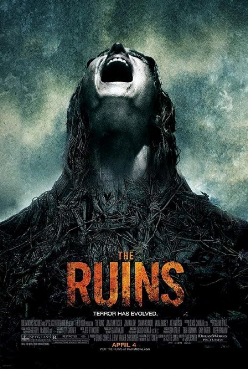 AngusKohm's tweet photo. The Ruins (2008) by #CarterSmith
w/#JonathanTucker #JenaMalone #LauraRamsey

A group of vacationing friends get more than they bargain for when they agree to visit an archaeological dig in the Mexican jungle.

“Terror has evolved”

#Horror #TrashOrTerrorTuesday https://t.co/AOeCBNAV9G
