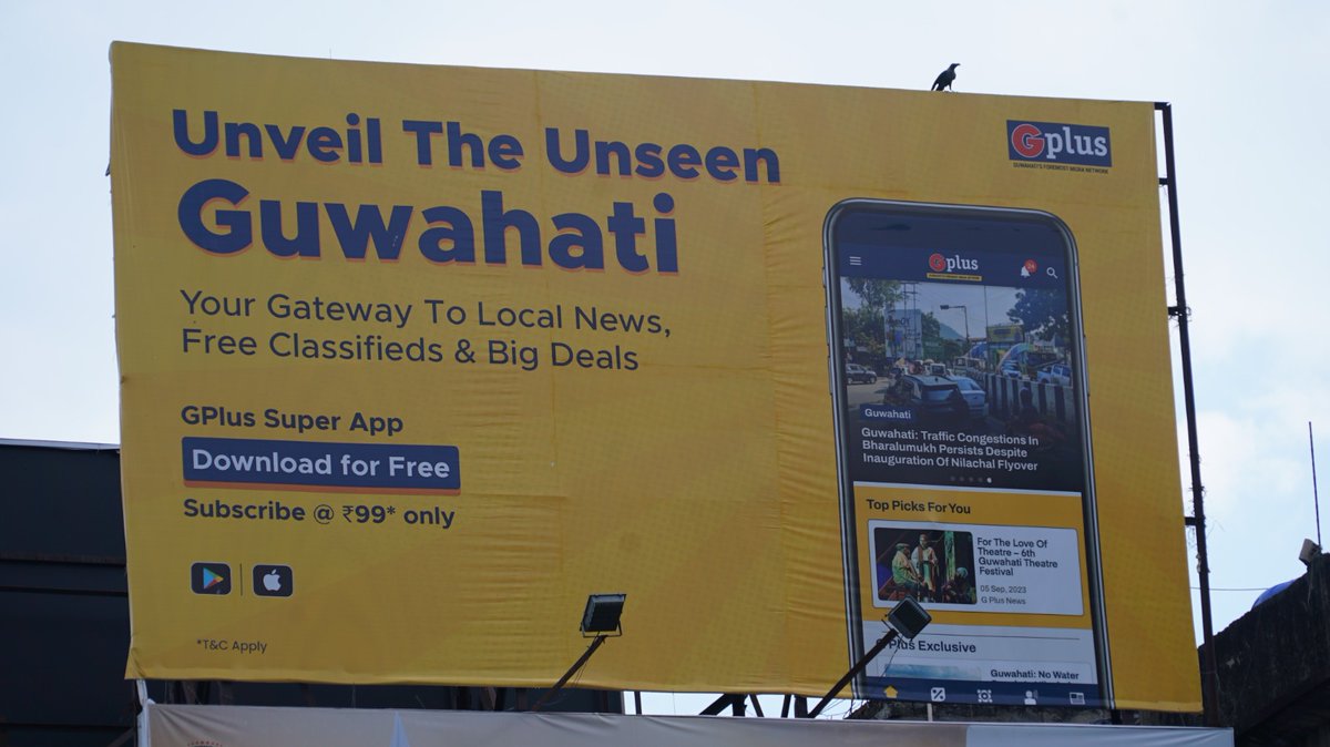 guwahatiplus's tweet photo. Where have you spotted these billboards in Guwahati?

In case you missed it, GPlus has launched a Super App. Go download and explore it now: https://t.co/JZUWyLHk1L

#Guwahati #Assam #GPlus #GPlusApp https://t.co/PUtsINHJYB