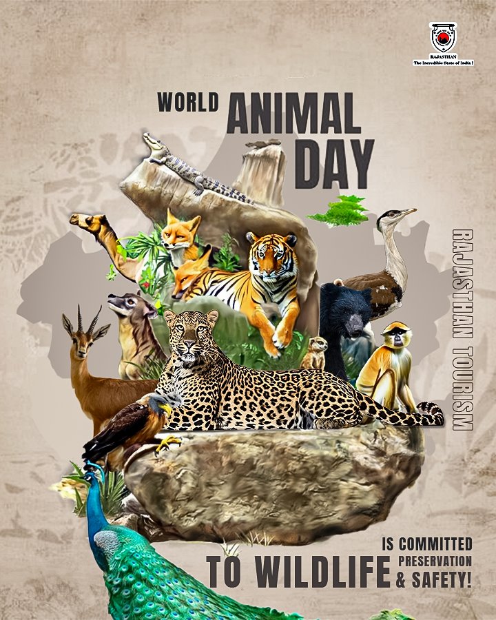 Happy World Animal Day On this special day, Rajasthan Tourism reaffirms our commitment to wildlife preservation and safety. Let's work together for a brighter future for these magnificent creatures. #worldanimalday #wildlife #explorerajasthan #travelrajasthan #rajasthantourism…