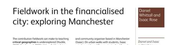 In the current issue of Teaching Geography, Daniel Whittall and Isaac Rose outline how they have used urban walking in Manchester to teach A level students about the financialised city. the-ga.org/3LGfwPl #geographyteacher