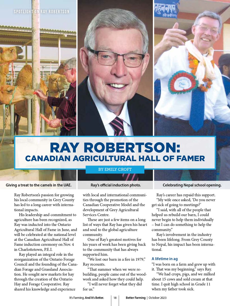 "I could never begin to help them individually – but I can do something to help the community."

This month, read about Ray Robertson's  contributions to agriculture and his community which have led to his induction into the <a href="/CdnAgHall/">Cdn Ag Hall of Fame</a> and <a href="/OntAgHallFame/">OntAgHallFame</a>.

betterfarming.com/flippingbook/b…