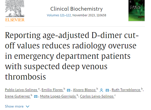 labclinsja's tweet photo. Do you know the implications of reporting age-adjusted D-dimer? https://t.co/Ab08aAId6L