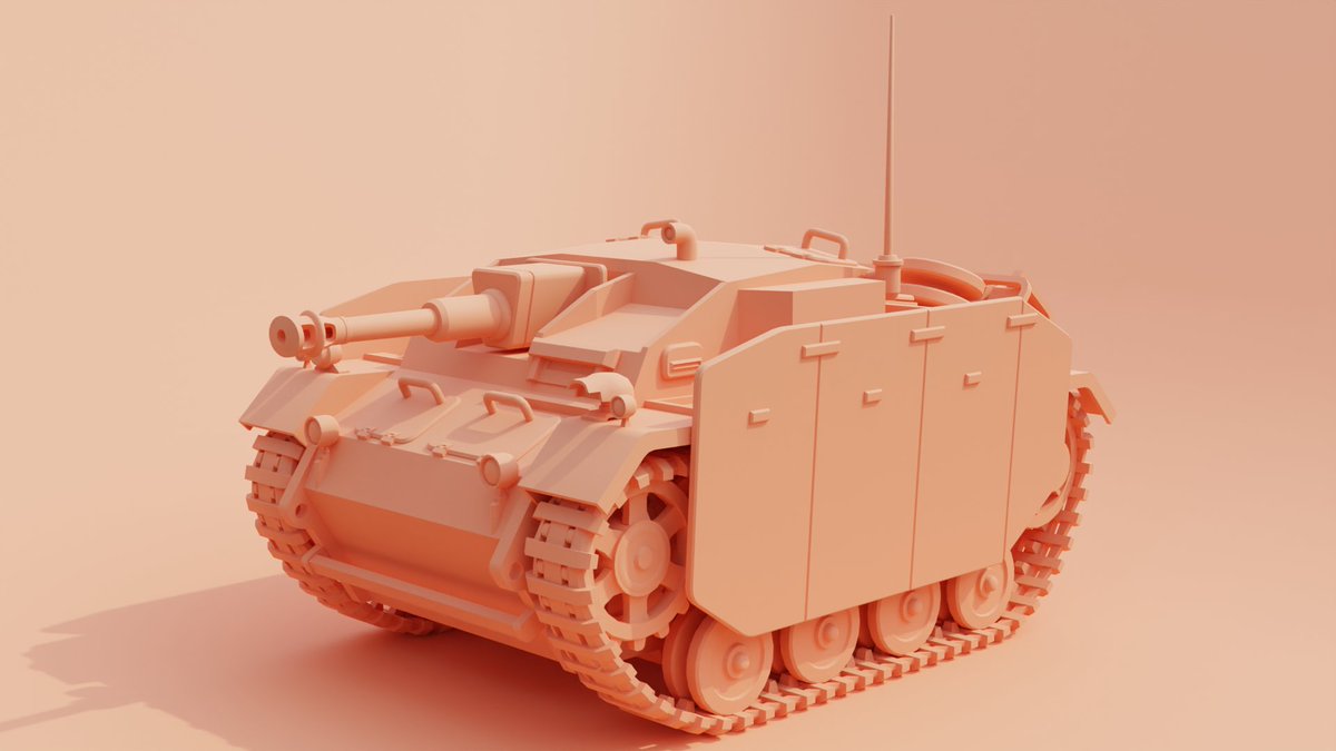 AKKOS617's tweet photo. Stylized StuG III with long 75mm gun, old blender 3d model rework in progress

#blender3d #blender #blendercommunity #tank3dmodel #b3d #wip #workinprogress https://t.co/mXtShsZ3Hy