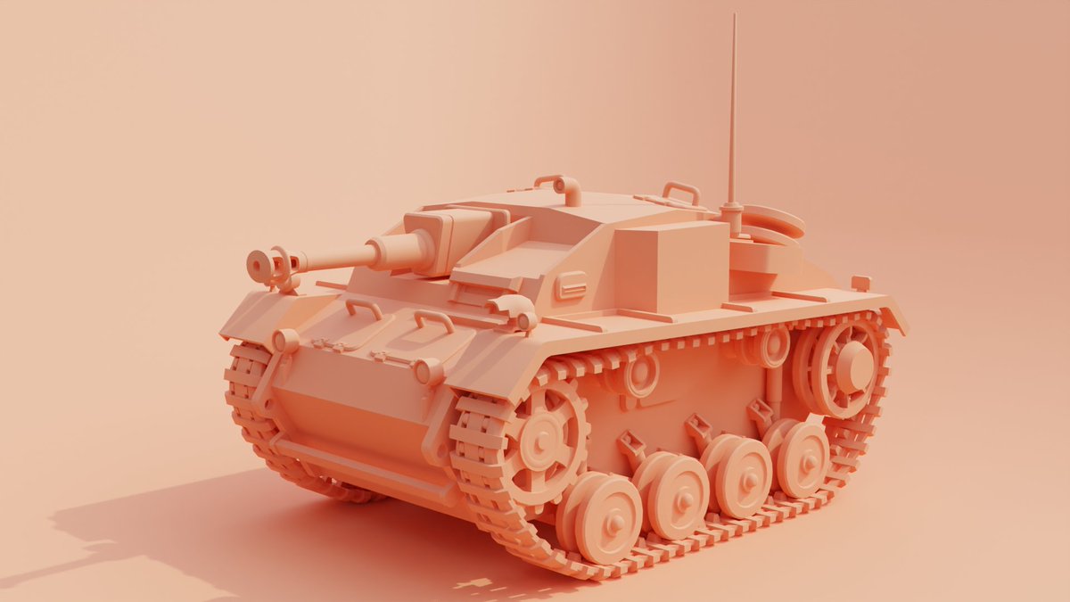AKKOS617's tweet photo. Stylized StuG III with long 75mm gun, old blender 3d model rework in progress

#blender3d #blender #blendercommunity #tank3dmodel #b3d #wip #workinprogress https://t.co/mXtShsZ3Hy