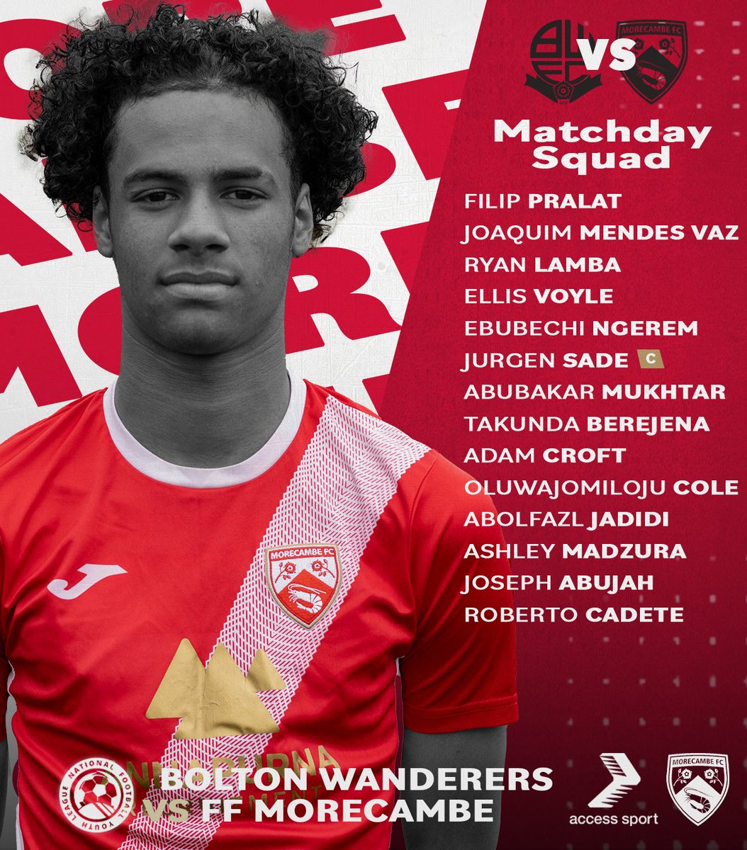 Here's your Matchday squad for this afternoon's <a href="/NFYLU19U23/">National Football Youth League</a> encounter ❤️🤍