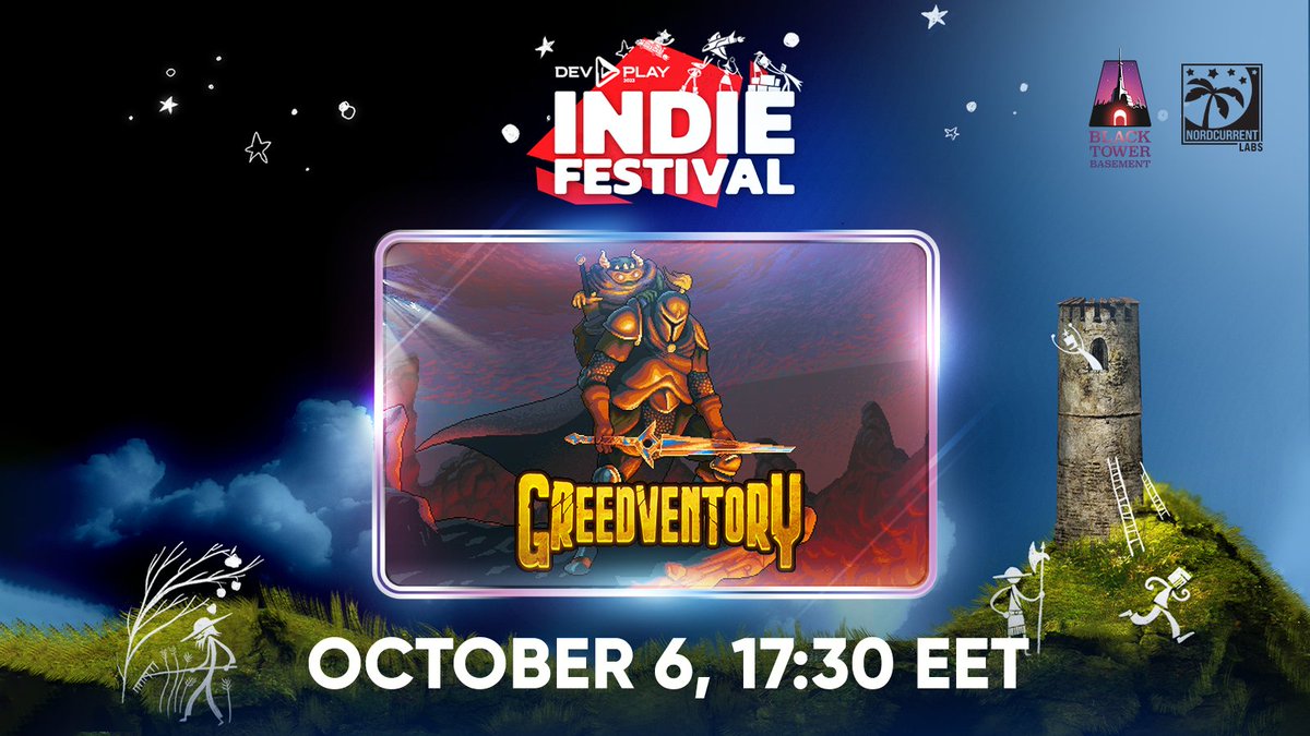 Behold, adventurers, the Dev Play Indie Festival starts today!✨🎮✨We're proud to announce: #GREEDVENTORY will be showcased there on Friday, Oct 6, at 17:30 EET!🤓🗓️

Don't miss the show, as it will be hosted by awesome @imReddysh!🤩

#indiegame #indiegamedev #devplay