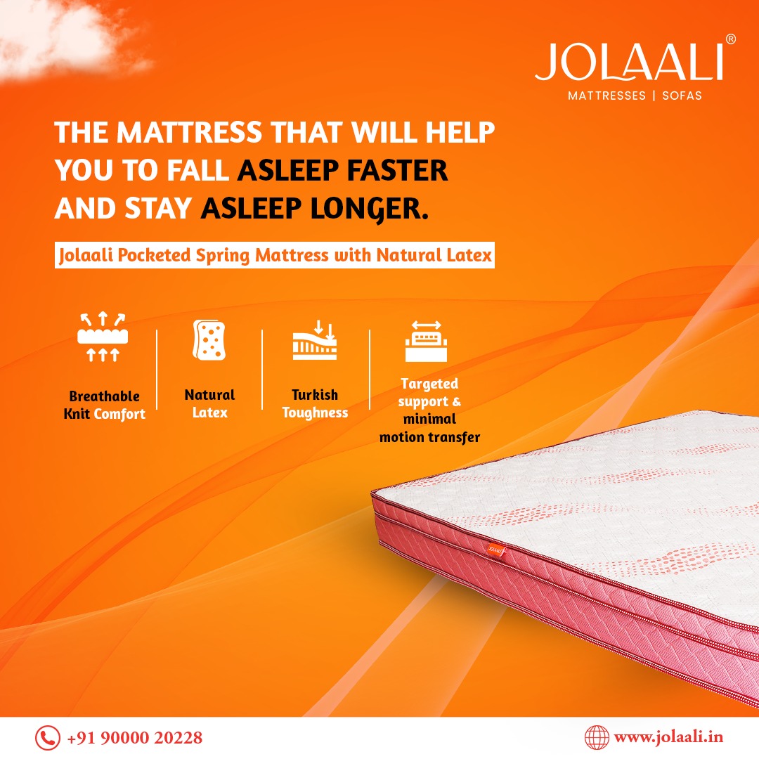 Discover the secret to better sleep with our Pocketed Spring Mattress with Natural Latex! 😴

For More Details : jolaali.in
Contact Us : 9000020228
Email Us : info@jolaali.in

#Pocketedspringmattress #naturallatex #jolaalimattress #jolaalisofas