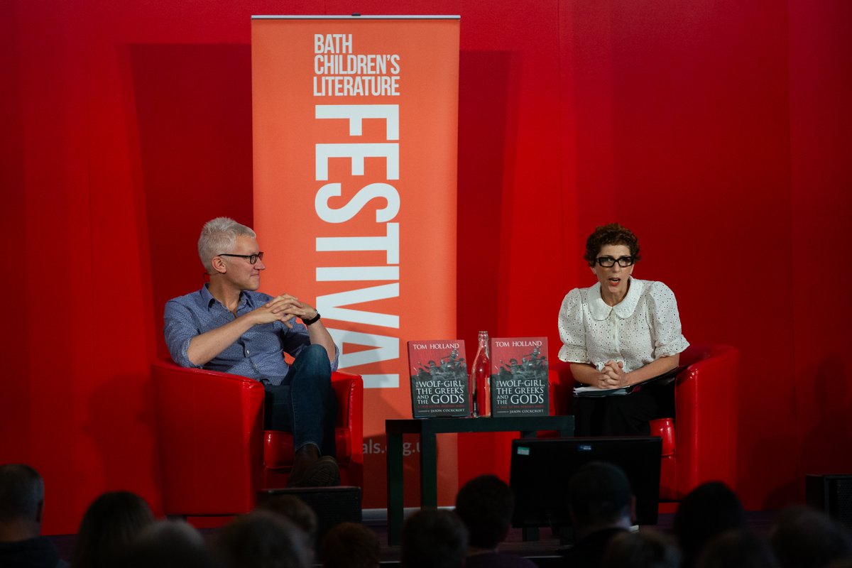⭐️ We were all gripped by the enthusiasm of award-winning historian <a href="/holland_tom/">Tom Holland</a> as he talked to @joannanadin about his epic retelling of history! This was not an event for the faint-hearted. 😬

#BathKidsLitFest