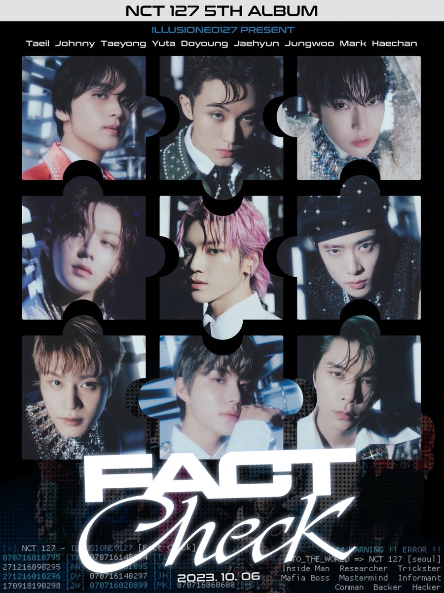 ILLUSIONEO127's tweet photo. Behold, folks! The zenith of anticipation for this splendid year is at hand. With a rejuvenated spirit, a concept of unparalleled allure and performances set to astound, we bid you a gracious welcome to the grand spectacle; the release of NCT 127's 5th Comeback Album: Fact Check. https://t.co/vBK36gjAKA