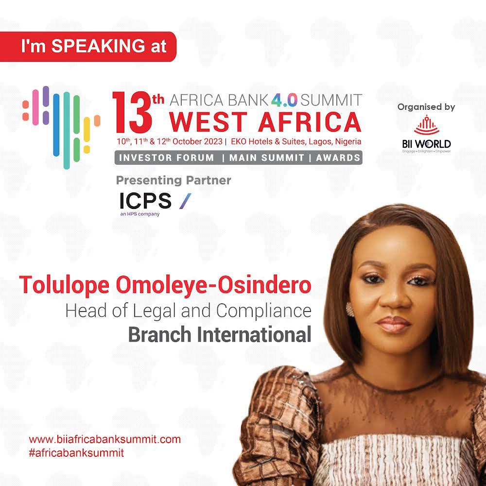branch_ng's tweet photo. We are thrilled to have our Managing Director, Dayo Odulate-Ademola, and the Head of Legal and Compliance, Tolulope Omoleye Osindero at the 13th African Bank 4.0 summit.
Ensure to register today!
#branchloans #betterthanyourbank #billworld #africabank4.0summit https://t.co/y6cO2bRjCF