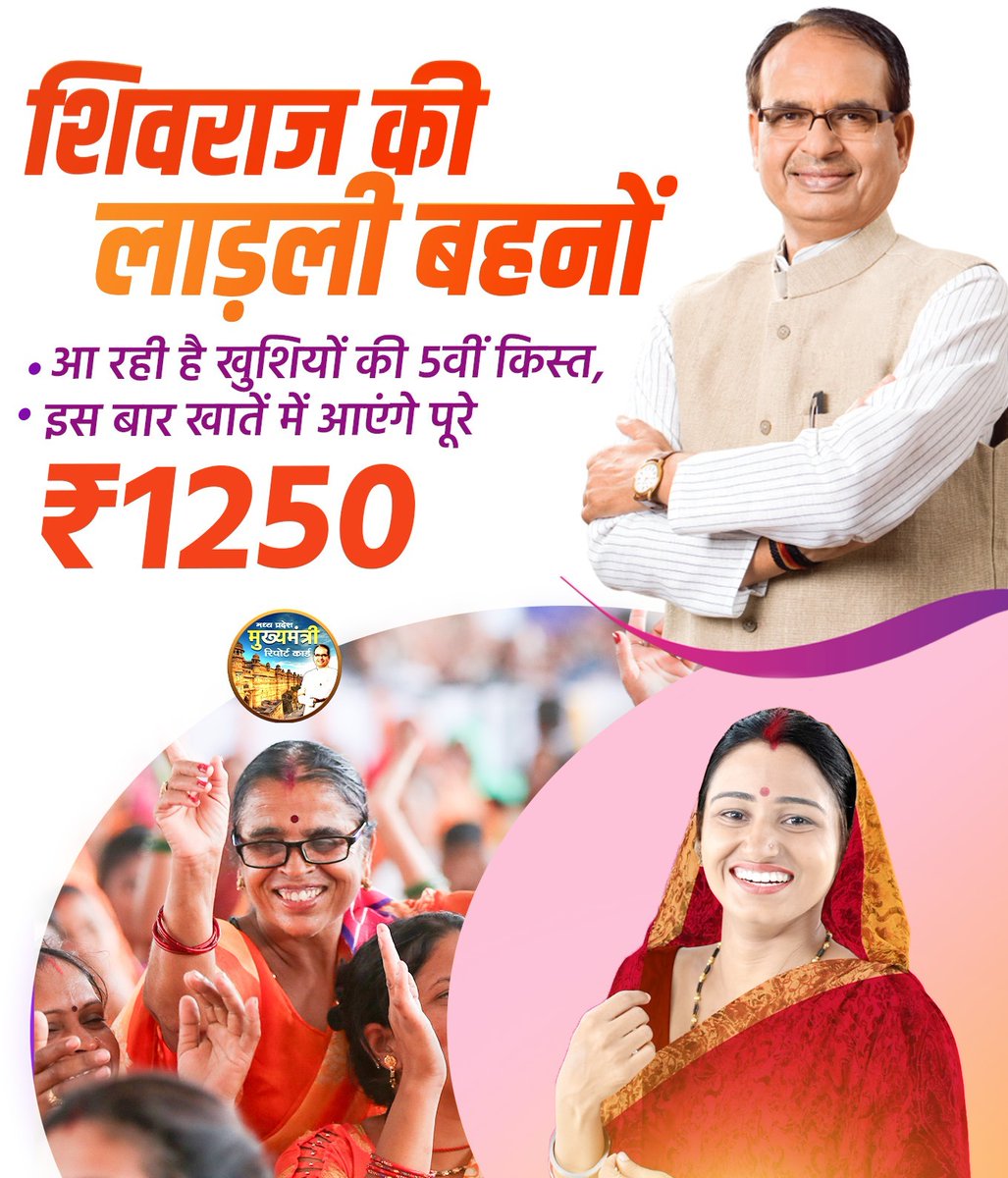 आज फिर आ रहे बहनों के खातों में 1250 रूपये!!
लाड़ली बहना की दूसरी क़िस्त बहनों के खाते में आएगी यह मात्र पैसा नहीं उनका अधिकार है सम्मान है। हमारे जीवन को बदलने के लिए आभार <a href="/chouhanshivraj/">Shivraj Singh Chouhan</a> जी #शिवराज_की_बहनें
<a href="/ChouhanShivraj/">Shivraj Singh Chouhan</a> 
<a href="/CMYIP_/">Chief Minister’s Youth Internship Programme</a>