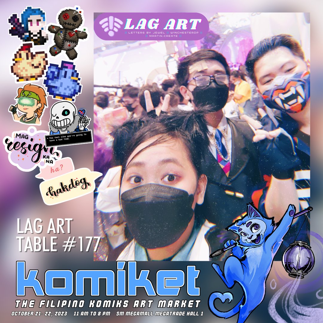 KomiketPH's tweet photo. LAG Art is a must-see booth for fandom-lovers and gamers alike, the coffee-fueled, chill, and hyped trio offers stickers and keychains of popular Video Games, Musicals, Series and more! https://t.co/vfndnt9gJe