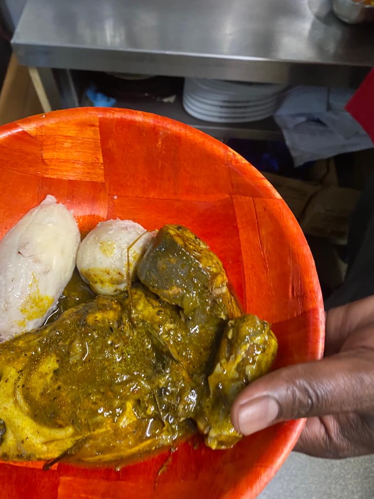 Ready to go!
#Cameroon light curried #shark with steamed  #cocoyam.
This is it!
Who's in?
#realfoods
#Freshfoods
#organicfood
#marketfoods
#healthyfoods